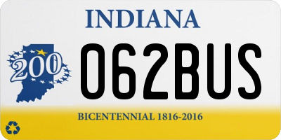 IN license plate 062BUS