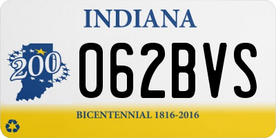 IN license plate 062BVS