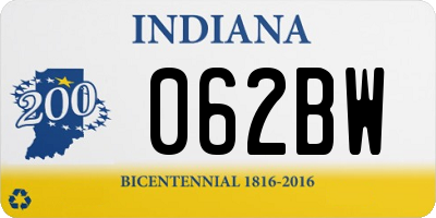 IN license plate 062BW
