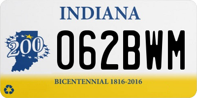 IN license plate 062BWM