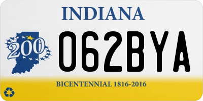 IN license plate 062BYA