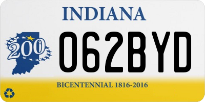 IN license plate 062BYD