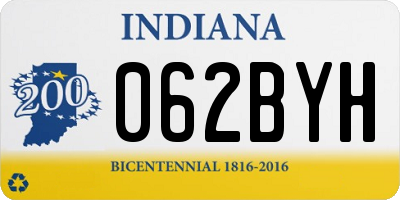 IN license plate 062BYH