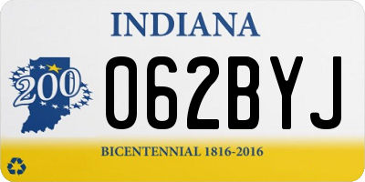 IN license plate 062BYJ