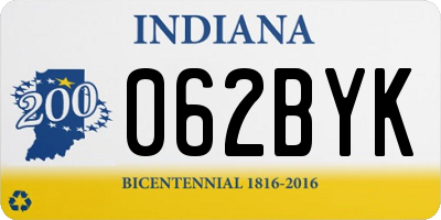 IN license plate 062BYK
