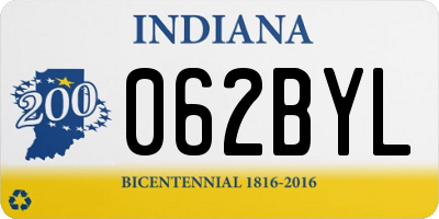 IN license plate 062BYL