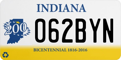 IN license plate 062BYN