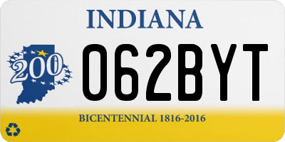 IN license plate 062BYT