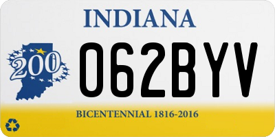 IN license plate 062BYV