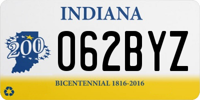 IN license plate 062BYZ
