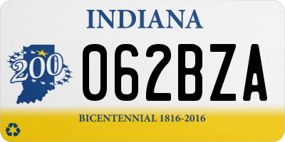 IN license plate 062BZA