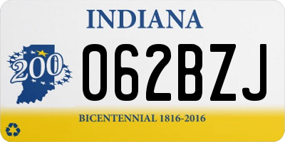 IN license plate 062BZJ