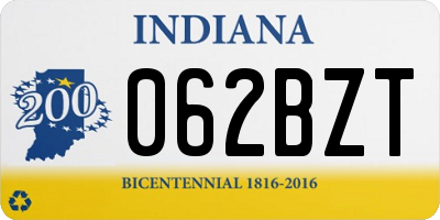 IN license plate 062BZT