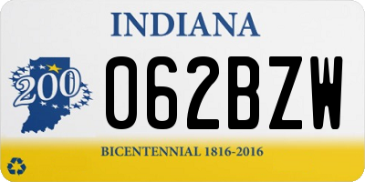 IN license plate 062BZW