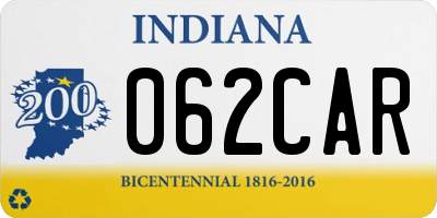IN license plate 062CAR