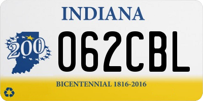 IN license plate 062CBL