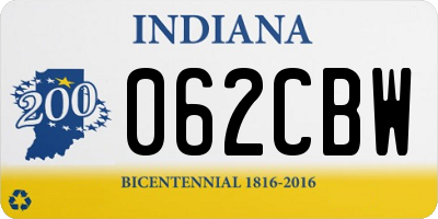 IN license plate 062CBW