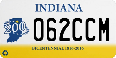 IN license plate 062CCM