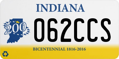 IN license plate 062CCS