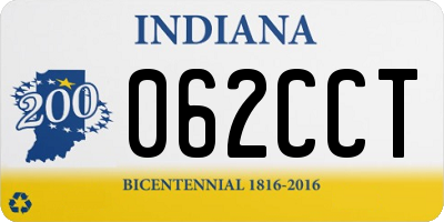 IN license plate 062CCT
