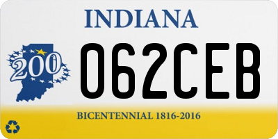 IN license plate 062CEB