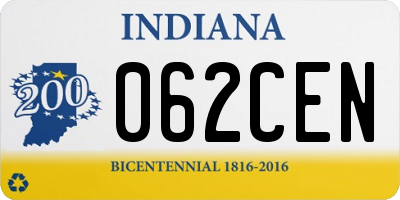 IN license plate 062CEN