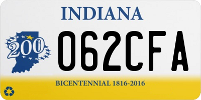 IN license plate 062CFA
