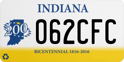 IN license plate 062CFC