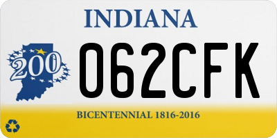 IN license plate 062CFK