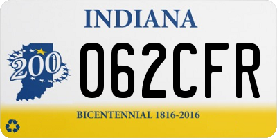 IN license plate 062CFR