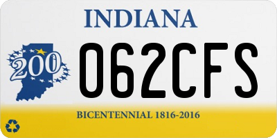 IN license plate 062CFS