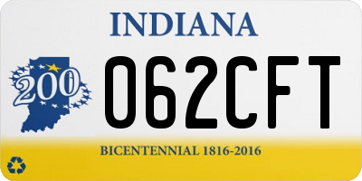 IN license plate 062CFT