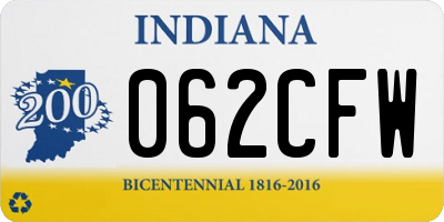 IN license plate 062CFW
