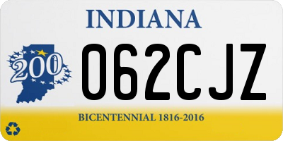 IN license plate 062CJZ