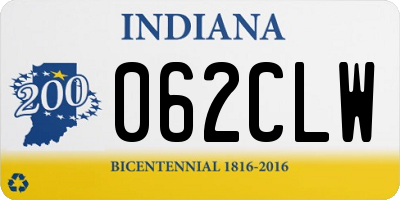 IN license plate 062CLW