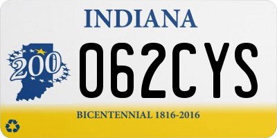 IN license plate 062CYS