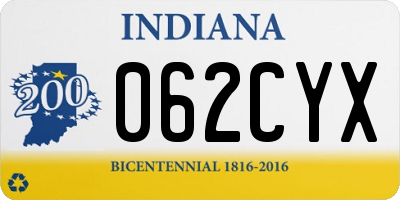 IN license plate 062CYX