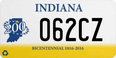 IN license plate 062CZ