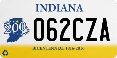 IN license plate 062CZA