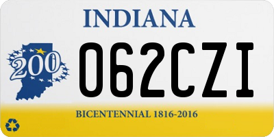 IN license plate 062CZI