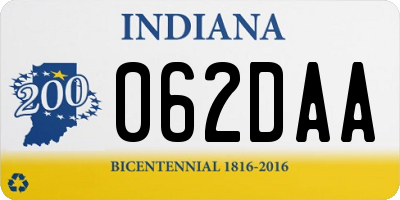 IN license plate 062DAA
