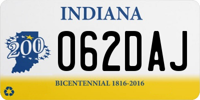 IN license plate 062DAJ