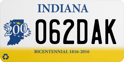 IN license plate 062DAK