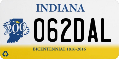 IN license plate 062DAL