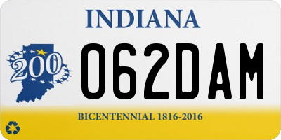 IN license plate 062DAM
