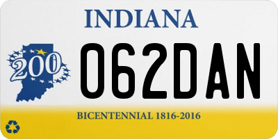 IN license plate 062DAN