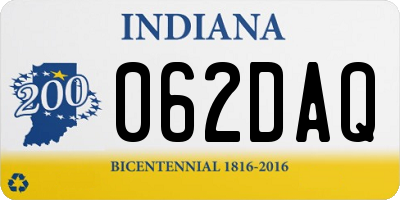 IN license plate 062DAQ