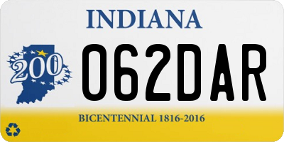 IN license plate 062DAR