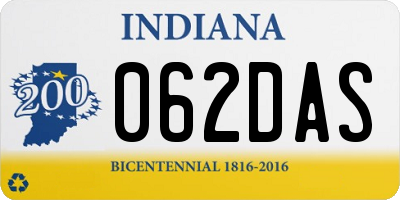 IN license plate 062DAS