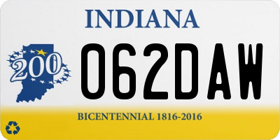 IN license plate 062DAW